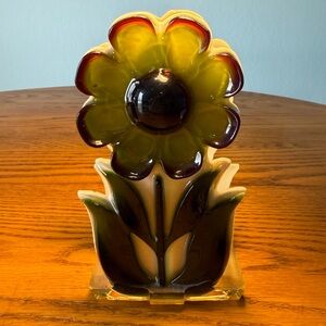 Vintage Lucite Green Sunflower Napkin Holder By New Designs Inc